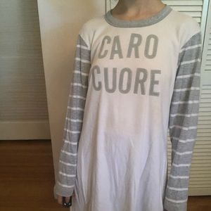 Caro Cuore White and Grey Night gown